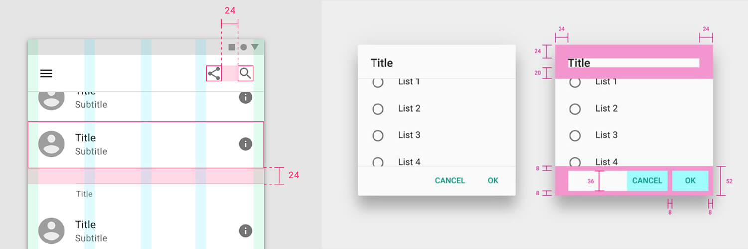 griglia ad 8px in User Interface desgin