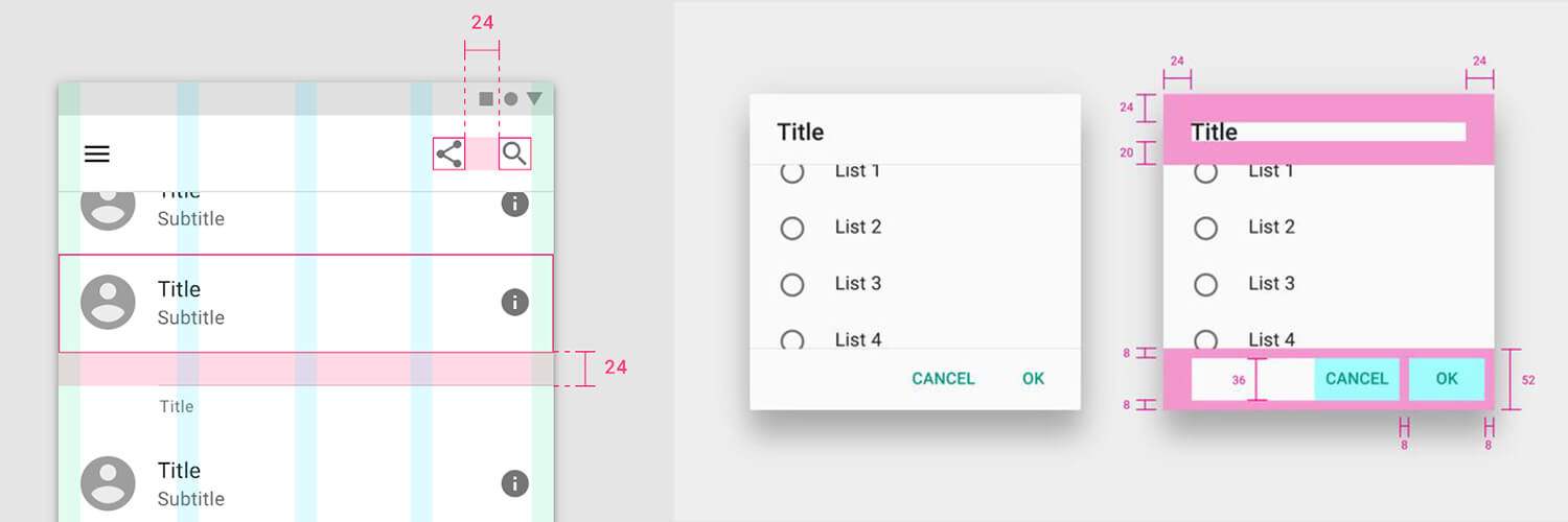 griglia ad 8px in User Interface desgin